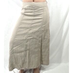 Vintage Y2K Linen Maxi Skirt Size 4 Minimalist Coastal Boho Capsule Resort